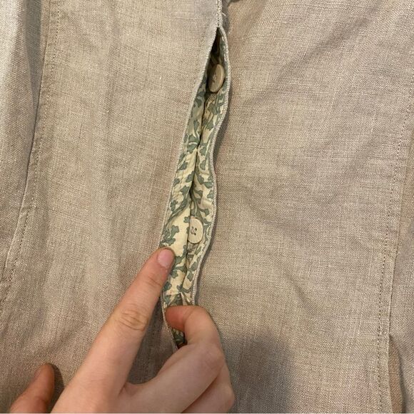 Coldwater Creek size 14 100% Linen Neutral Coastal Lightweight Blazer - Picture 4 of 9